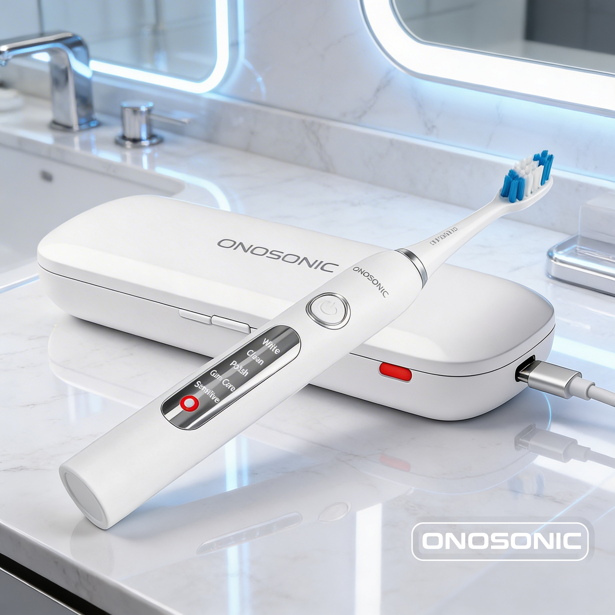 Transform Your Smile with the DX-1 Twin Engine Electric Toothbrush ONOSONIC WHITE TEETH Expert&reg;